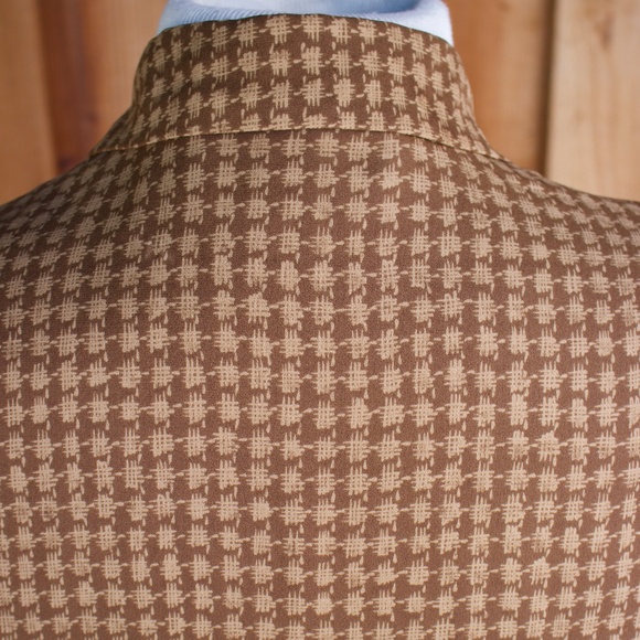 Vintage Jones New York 100% Silk Abstract Print Brown Button Down Blouse - Picture 12 of 14